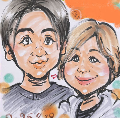 東北地方へ似顔絵師が出張