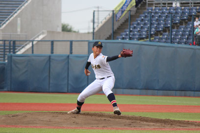 〈写真〉先発・田中晴也投手（日本文理）