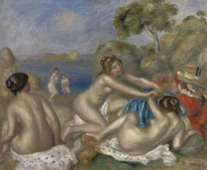 Bañistas jugando con un cangrejo 1897.Óleo sobre lienzo 54x65cm. Cleveland Museum of Art.