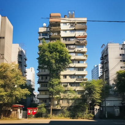 建物、マンション、団地、廃墟、いわくつき物件、住宅、閑散とした、暗い、曇り、怖い、おばけ、フリー素材、Buildings, condominiums, housing complexes, ruins, haunted properties, houses, deserted, dark, cloudy, scary, ghosts, free materials