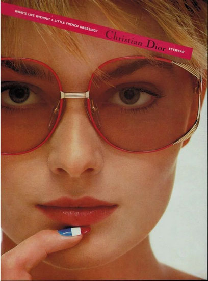 1980s Vintage Christian Dior Model 2250 Ad Campaign Oversized Sunglasses. Exquisite unique Vintage Clothing, Accessories, Bags & Shoes at Oh! Jackie. The Finest Edit in Luxury Vintage Fashion Online.