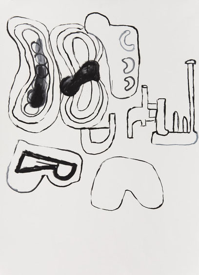 Mike Lankes l Bleistift, Öl, Kohle auf Papier 70 x 50 cm, 2021