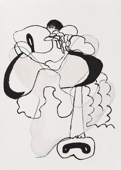 Mike Lankes l Bleistift, Öl, Kohle auf Papier 70 x 50 cm, 2021