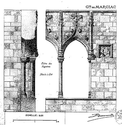 Croquis du cloître des Augustins de Marciac 