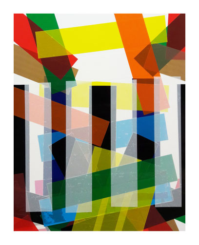 Travail de collage d’adhésif de l'artiste bordelais Laurent Valera