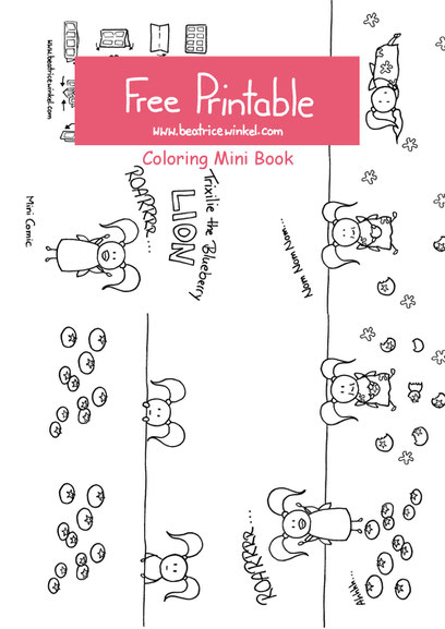 Trixilie as a blueberry lion – mini coloring book #Trixilie #trixie #blueberry #lion