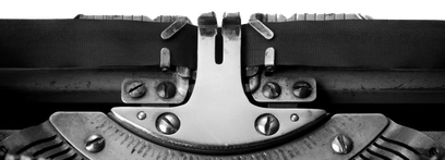 Photo graphic of a typewriter with ribbon (for decoration only)