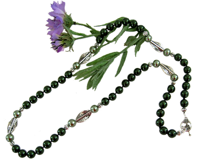 collier long vert forêt