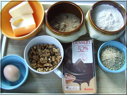 ingredient pour biscuit sable aux noix