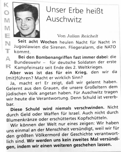 Julian Reichelt als Chefredakteur der Schülerzeitung am Gymnasium Othmarschen