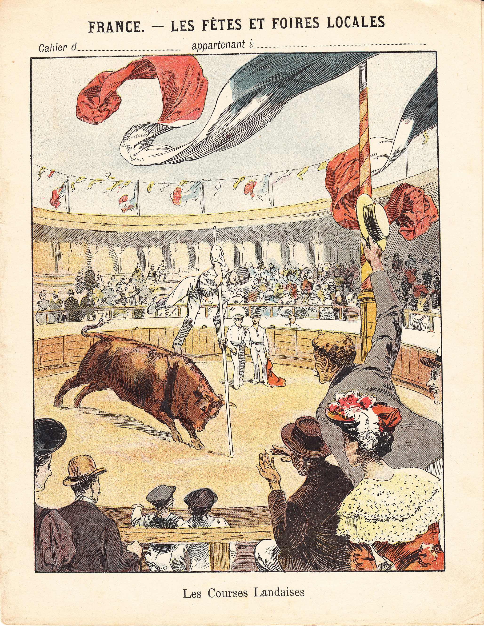Idée Page De Garde Cahier D espagnole Representative Avec Taureau Courses de bœufs, de taureaux, puis de vaches - centrecultureldupaysdorthe