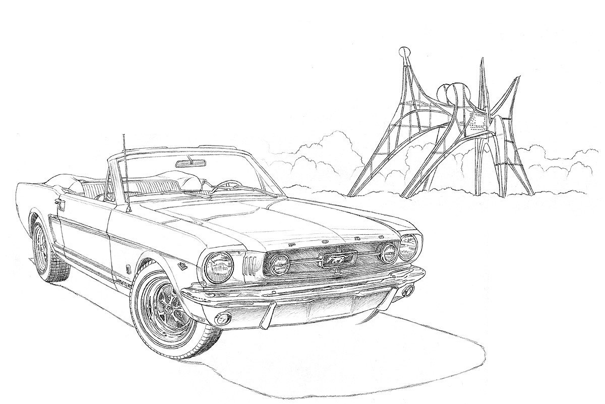 La McLaren avance à l'atelier. Mise en place des volumes, travail des  contrastes et des détails avant d'entrer dans le vif du sujet. Un dessin  qui se construit étape par étape, sans, image size:1200x802