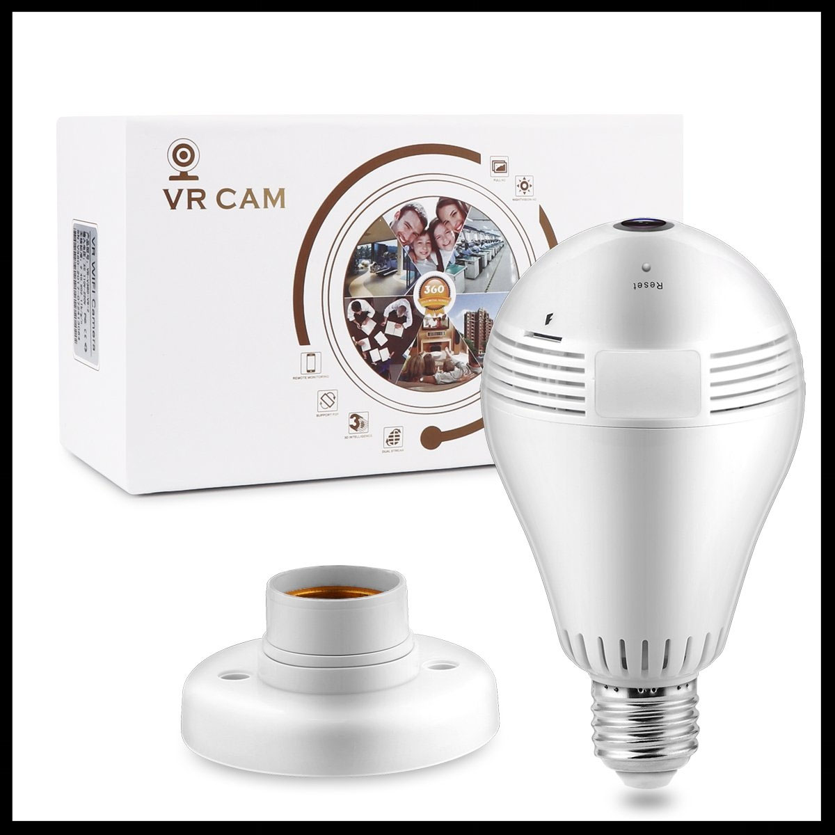 camara espia bombillo led bienvenido