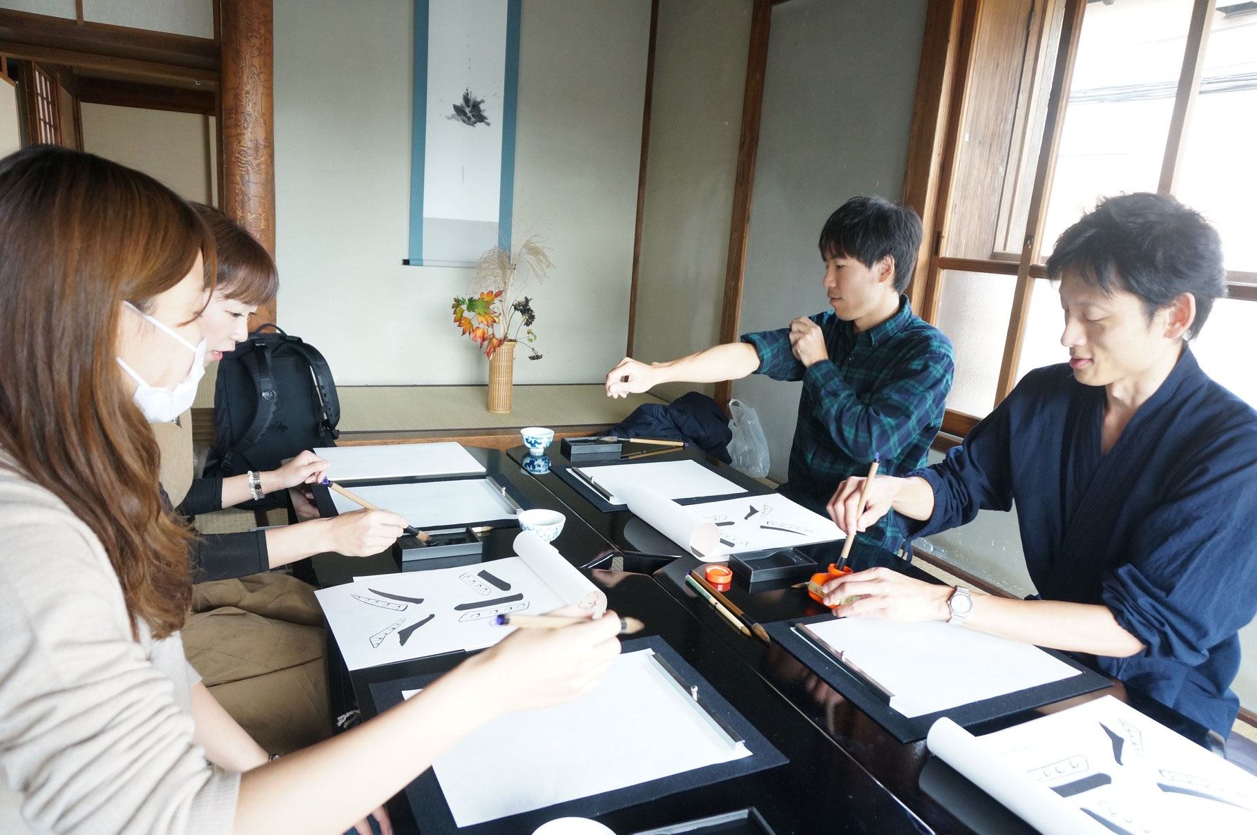 鎌倉 長谷 古民家 ヒーリング 書道 習字 ペン字 実用 小筆 ふたばのゆ