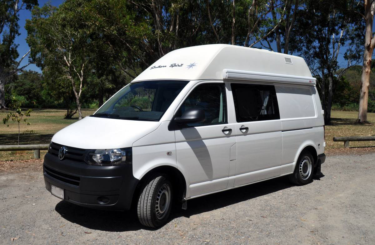 VW T5 Hitop camper for 4 with bathroom Southern Spirit Campervans van builds online shop