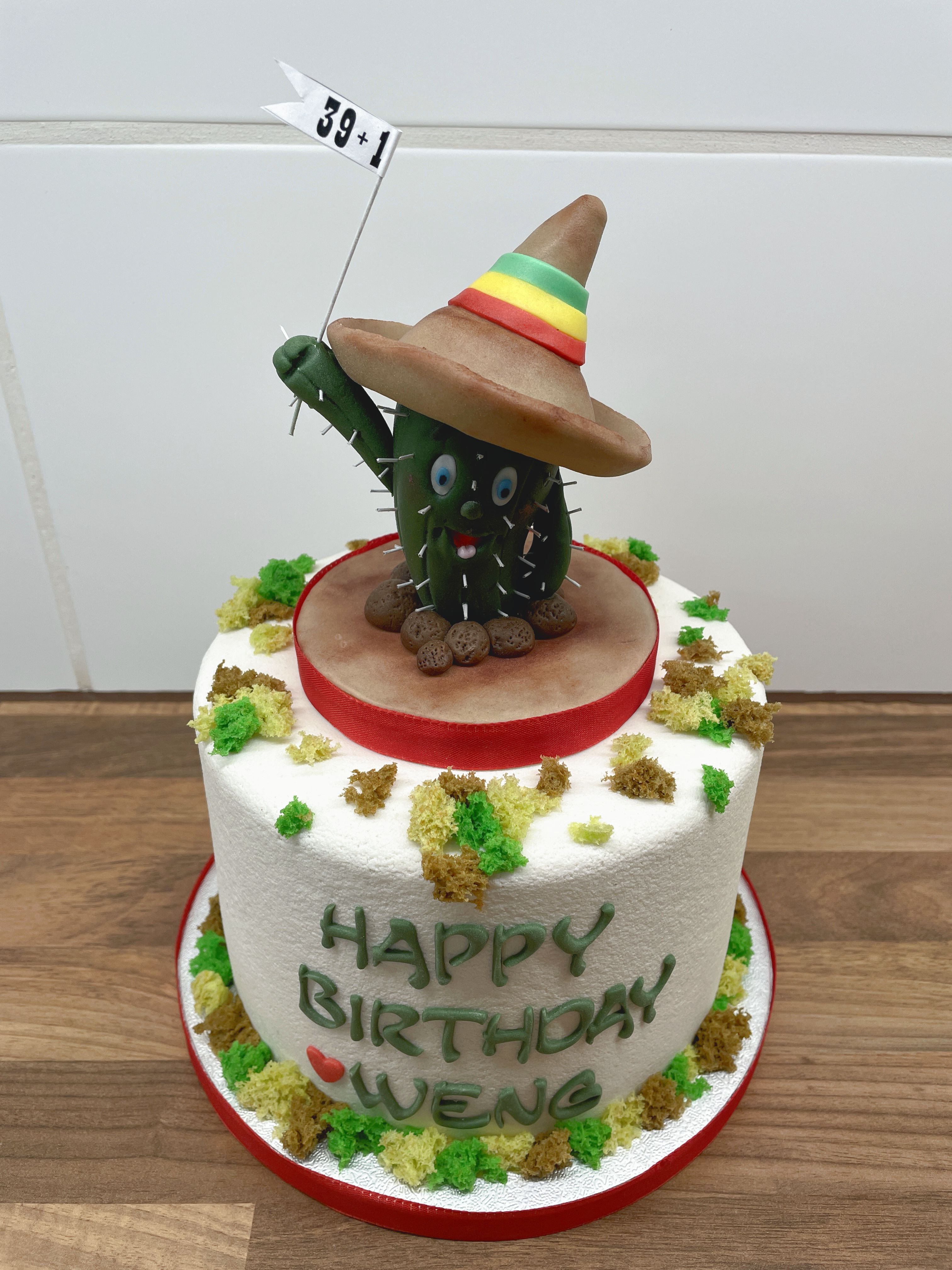 Lachender Kaktus"- Torte zum 39+1. Geburtstag Weng, 22.12.2021 -  tanjas-tortenwelten tanjas-tortentraeume Webseite!