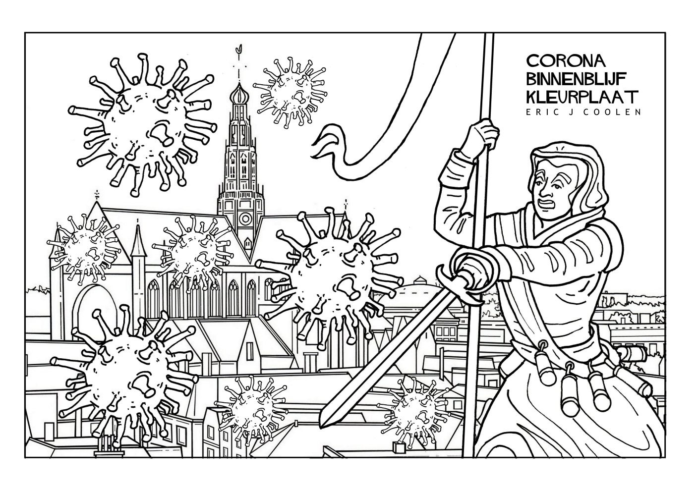 Kleurplaatcorona Eric J Coolen Illustraties