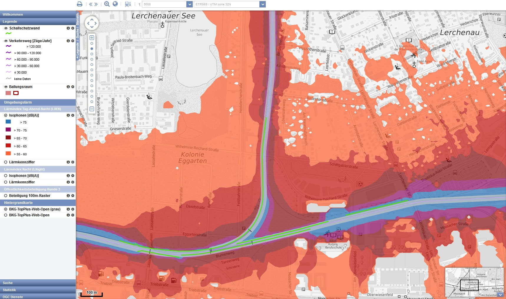 Lärmkartierung Bahnlärm München