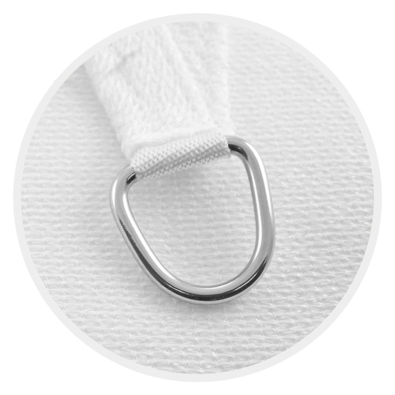 Tenda a Vela Impermeabile 35 x 150 cm Protezione Solare UV 98% Parasole Impermeabile Telo Ombreggiante con Corde e Occhiello per Patio Pergola Cortile, Bianco