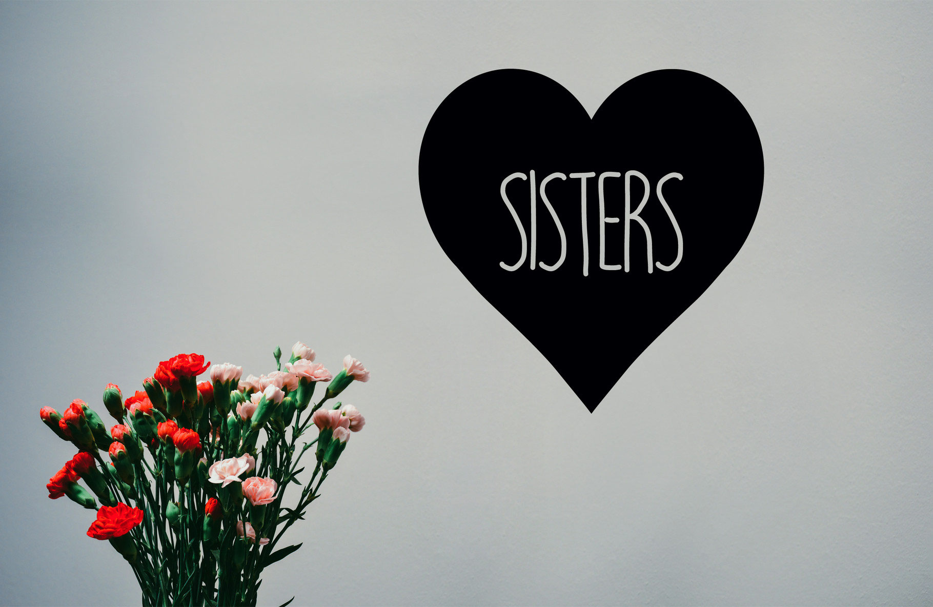 Family Hearts Sister & Sisters Vinyl Wall Sticker Wall Art Company