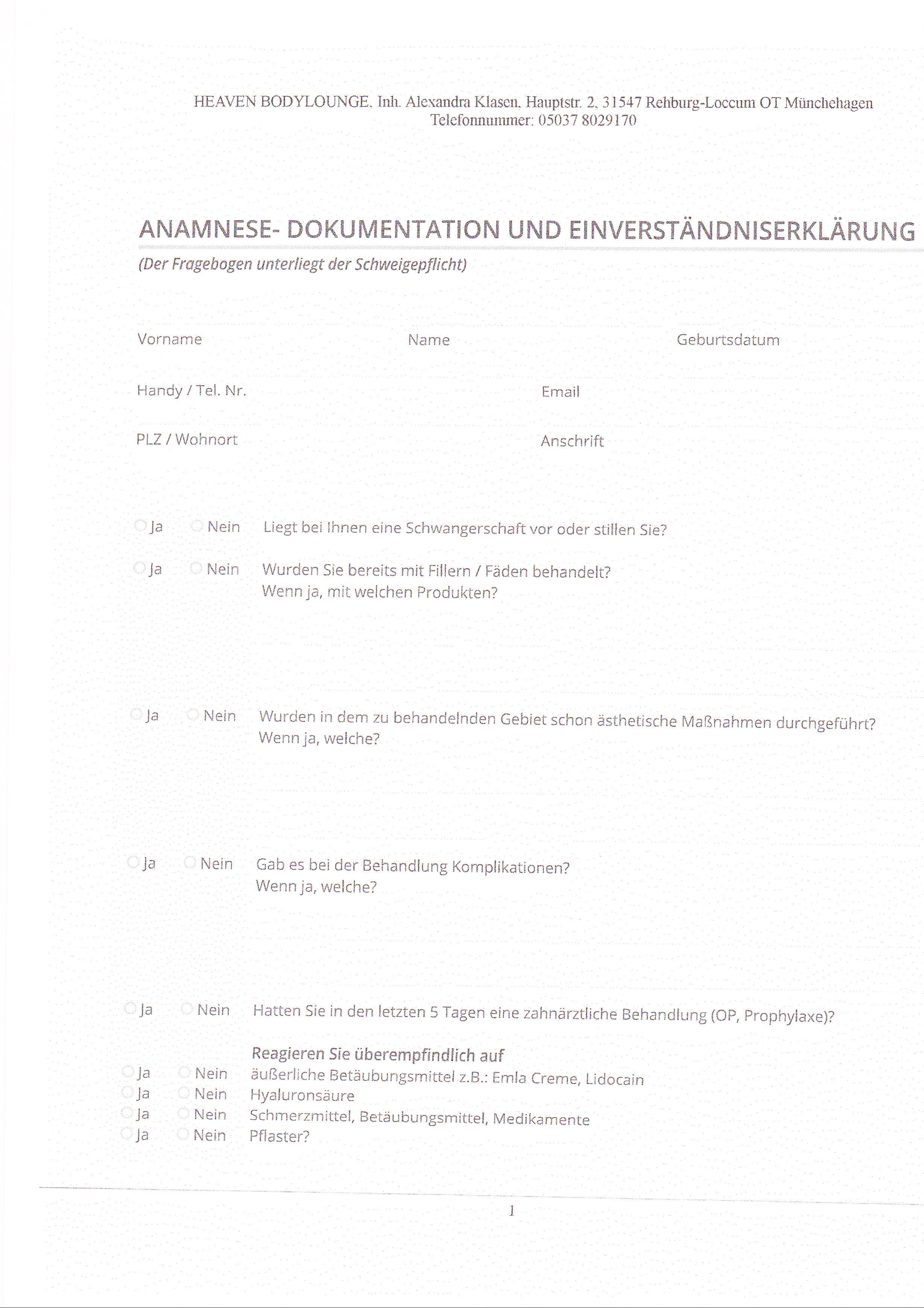 Anamnese Fragebogen - heaven-bodylounge wellness gesundheit schönheit ...