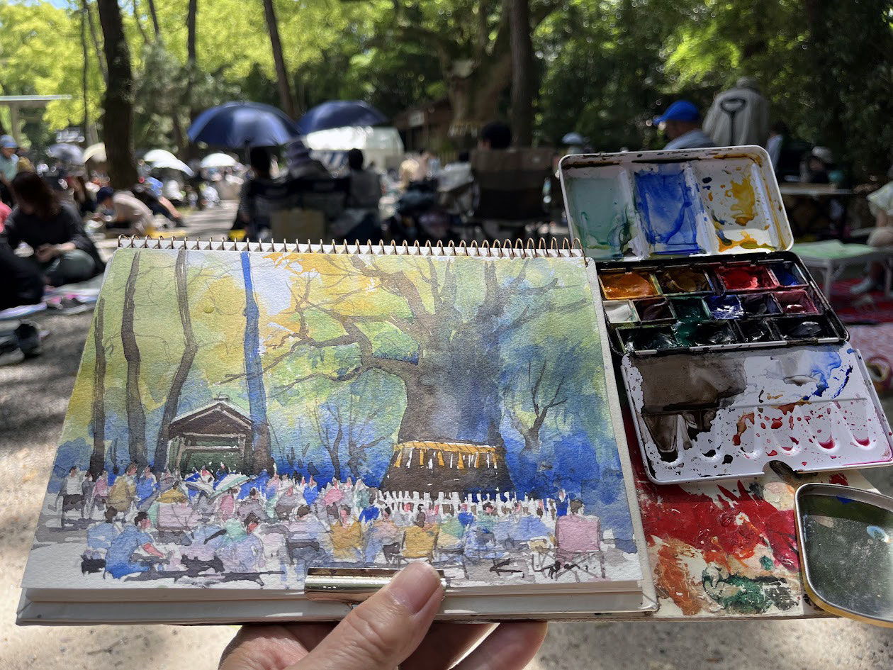 散歩スケッチ - 山田久仁夫のホームページ・Watercolor by Kunio