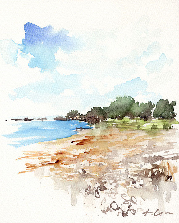 片田の海岸 beach of Katada in Shima - 山田久仁夫の
