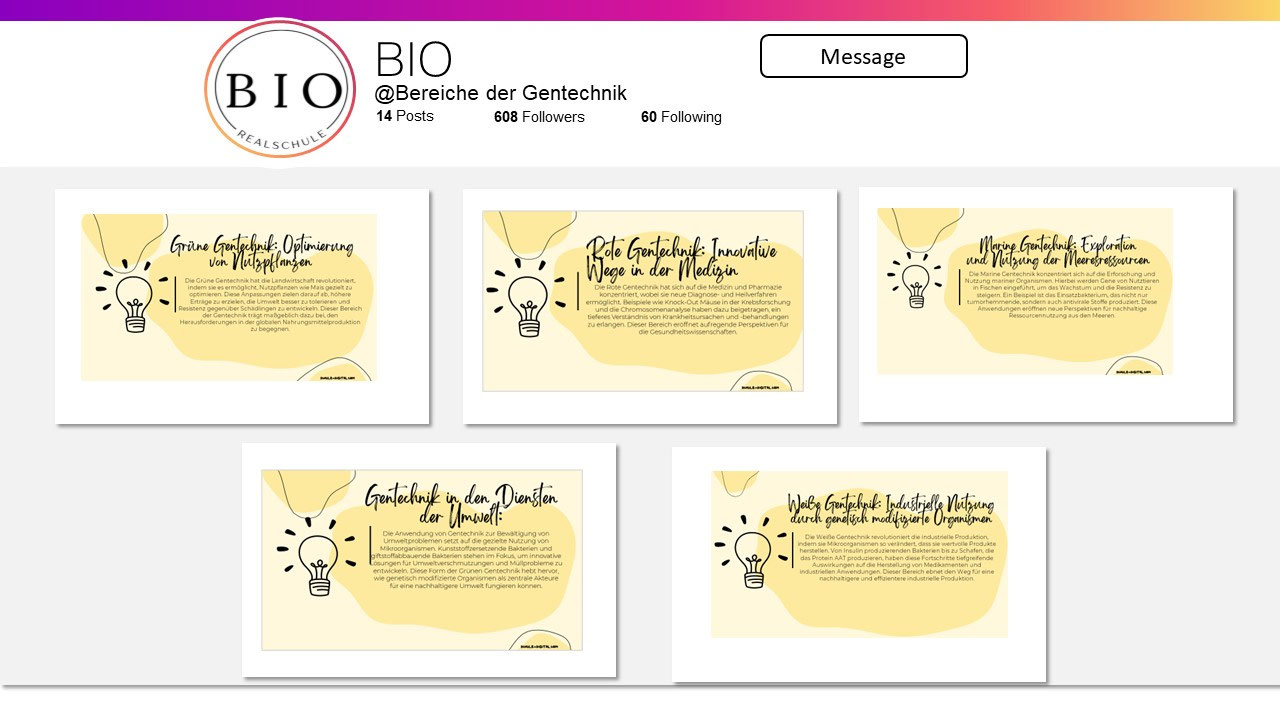 Bereiche der Gentechik