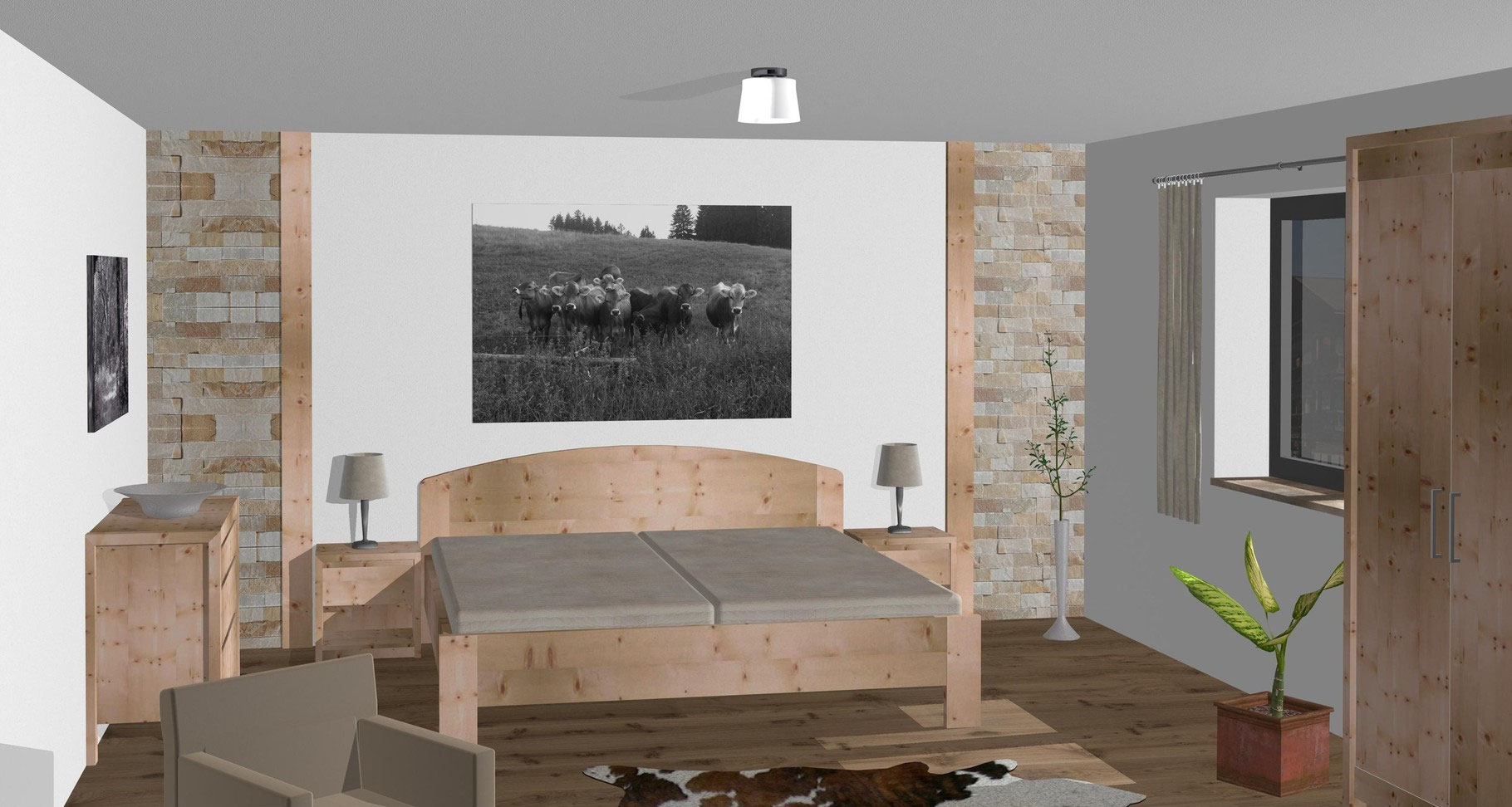 Zirbenbett, Arvenbett, Zirbenholz, Zirbenholz Schlafzimmer