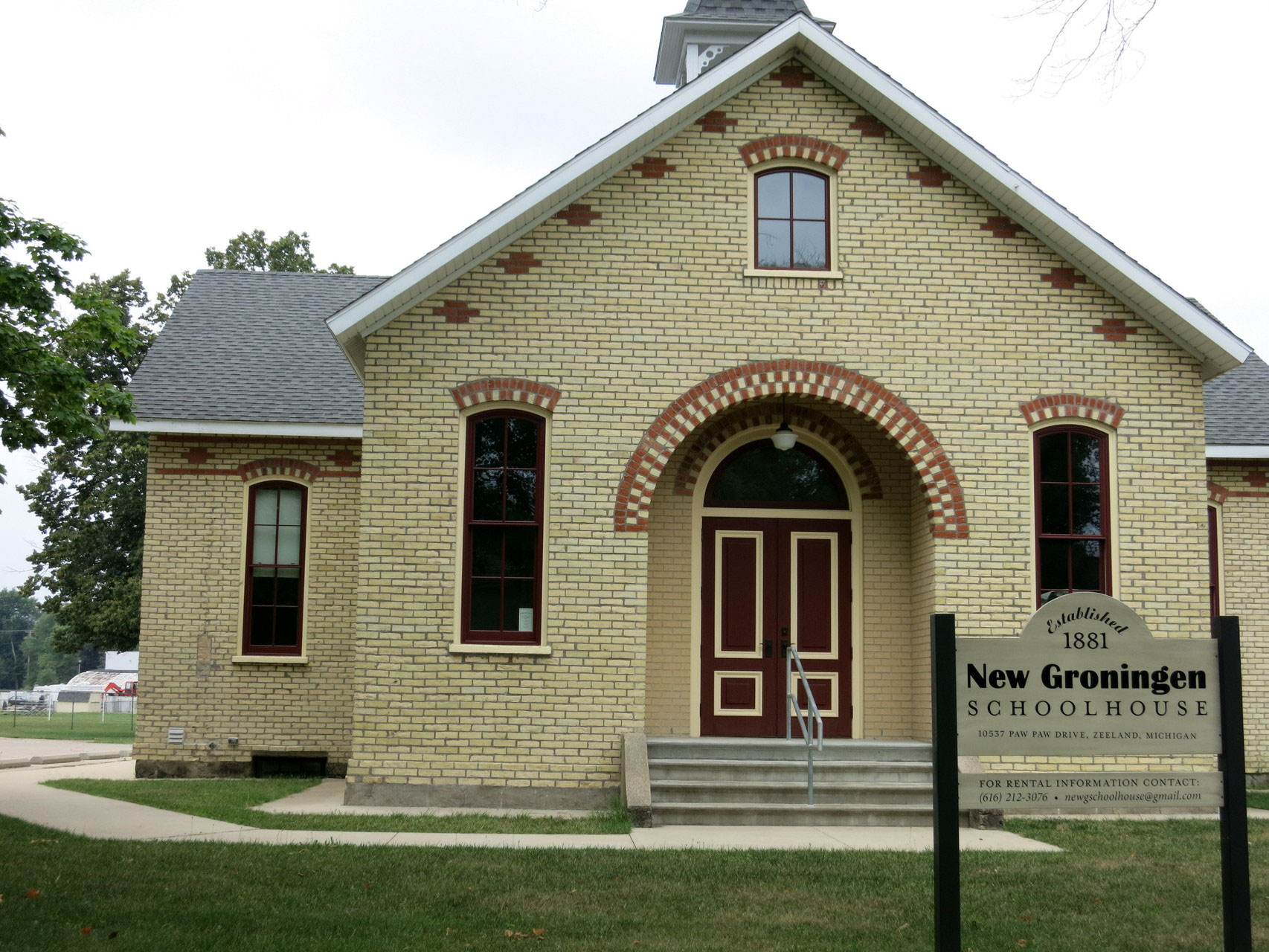 New Sign for Schoolhouse July 2015 Zeeland Historical Society