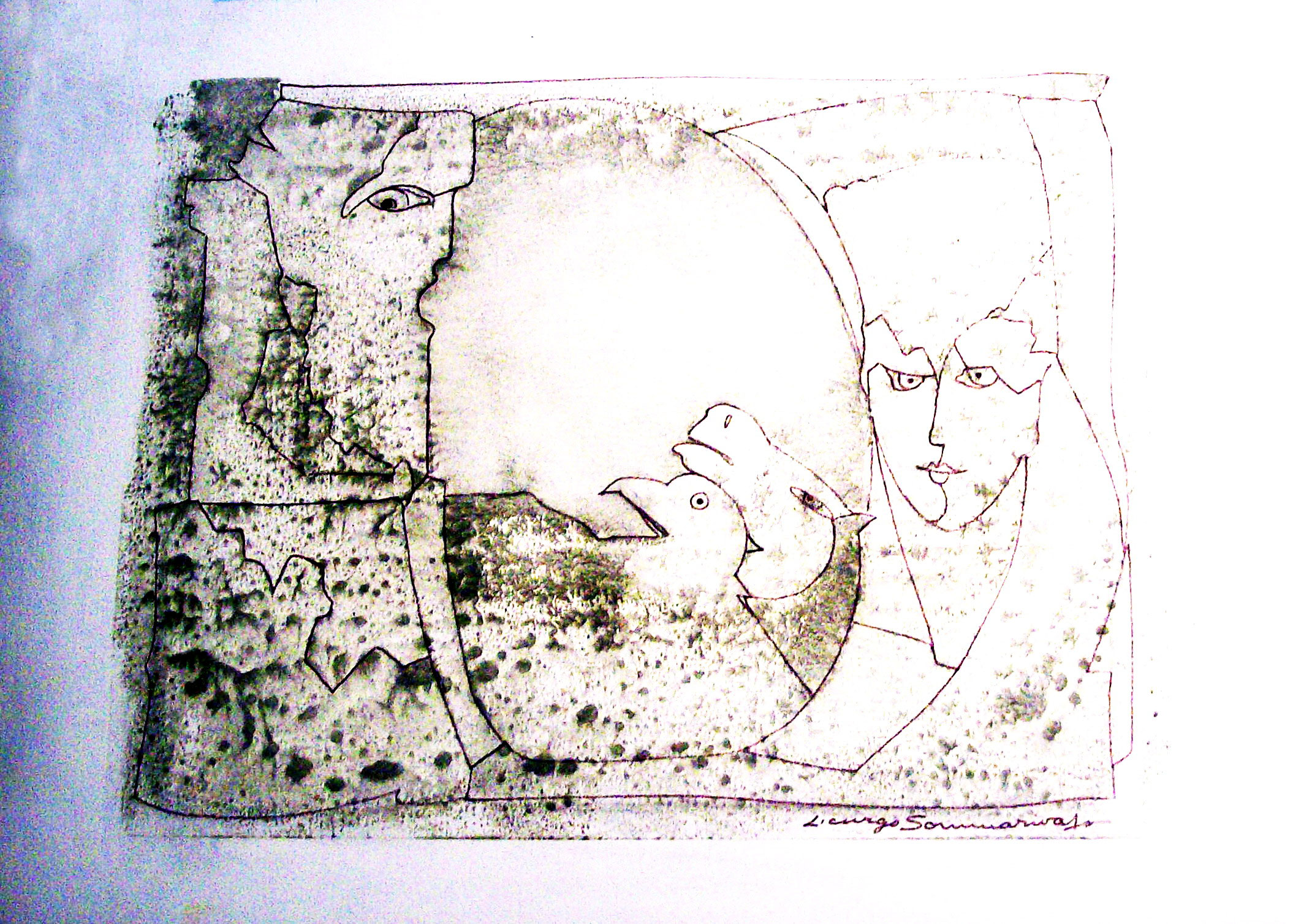 Disegni Monocromatici Licurgo Sommariva Artista Pittore Surrealista 1900 Milano Ancona Venezia Quadri Moderni Paesaggi Paludi