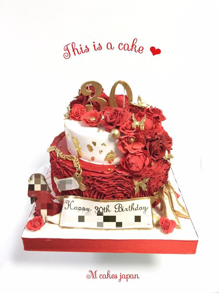 ゴージャス バラモチーフな特大2段ケーキ M Cakes エムケーキ ゴージャス バラモチーフな特大2段ケーキ M Cakes エムケーキ