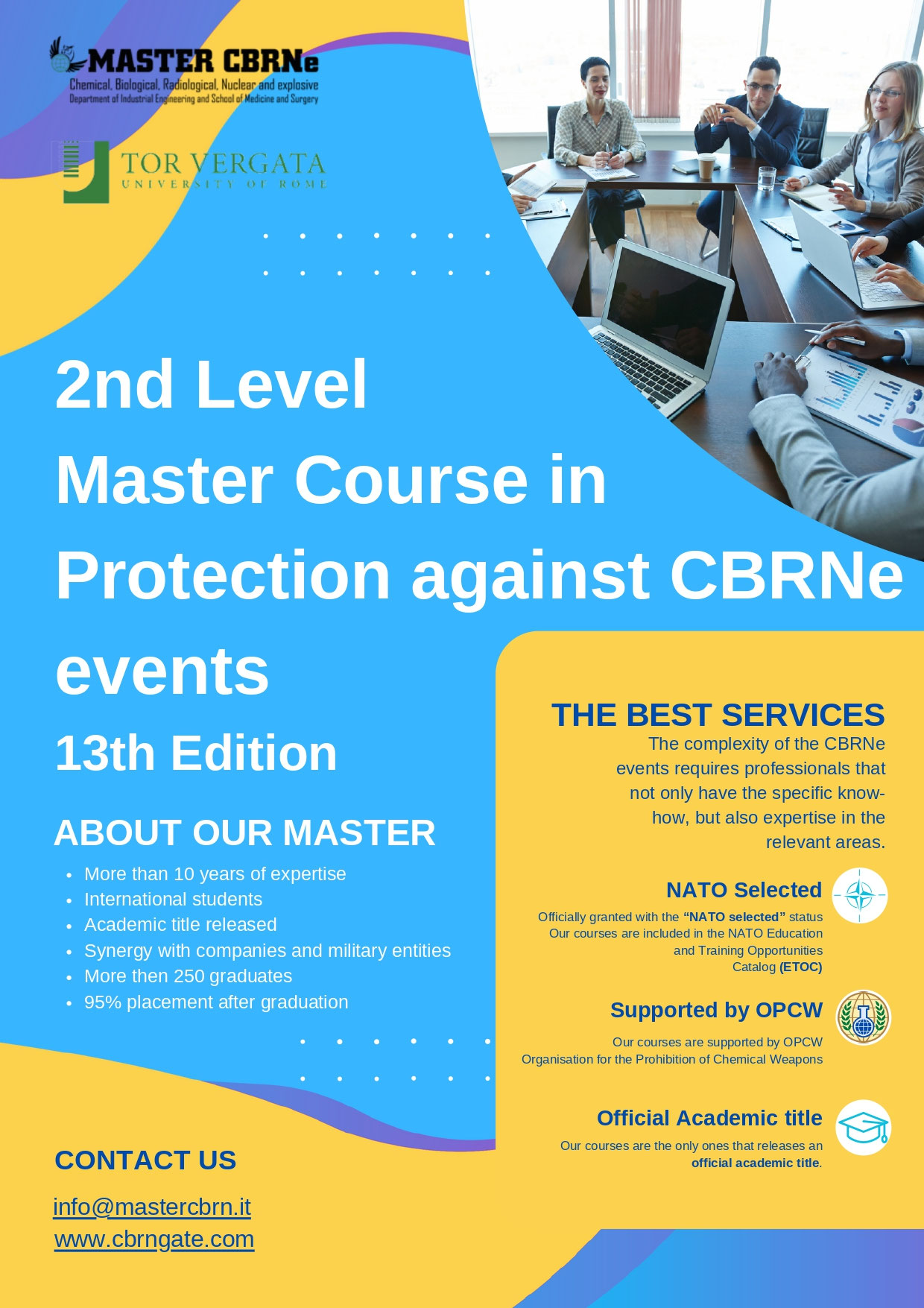 Timeline and Program 13th Edition Second Level Master CBRNe