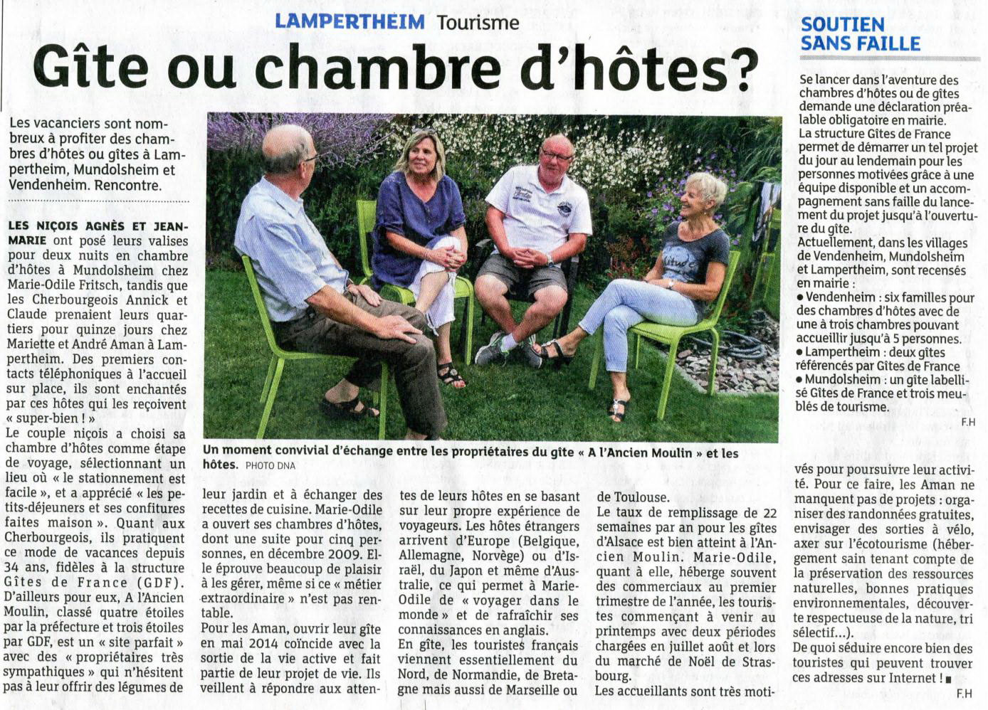 avis on en parle dans la presse a l ancien moulin lampertheim hebergement 67 alsace