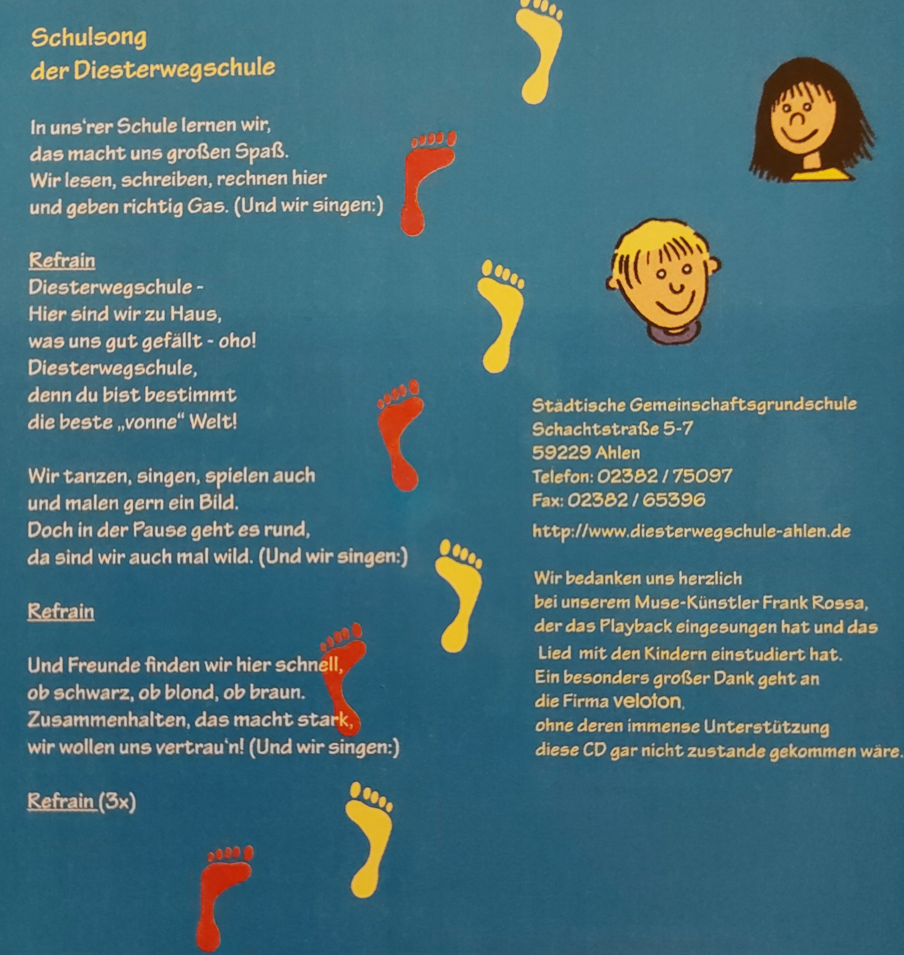 Schulsong Offizielle Homepage Der Diesterwegschule Ahlen