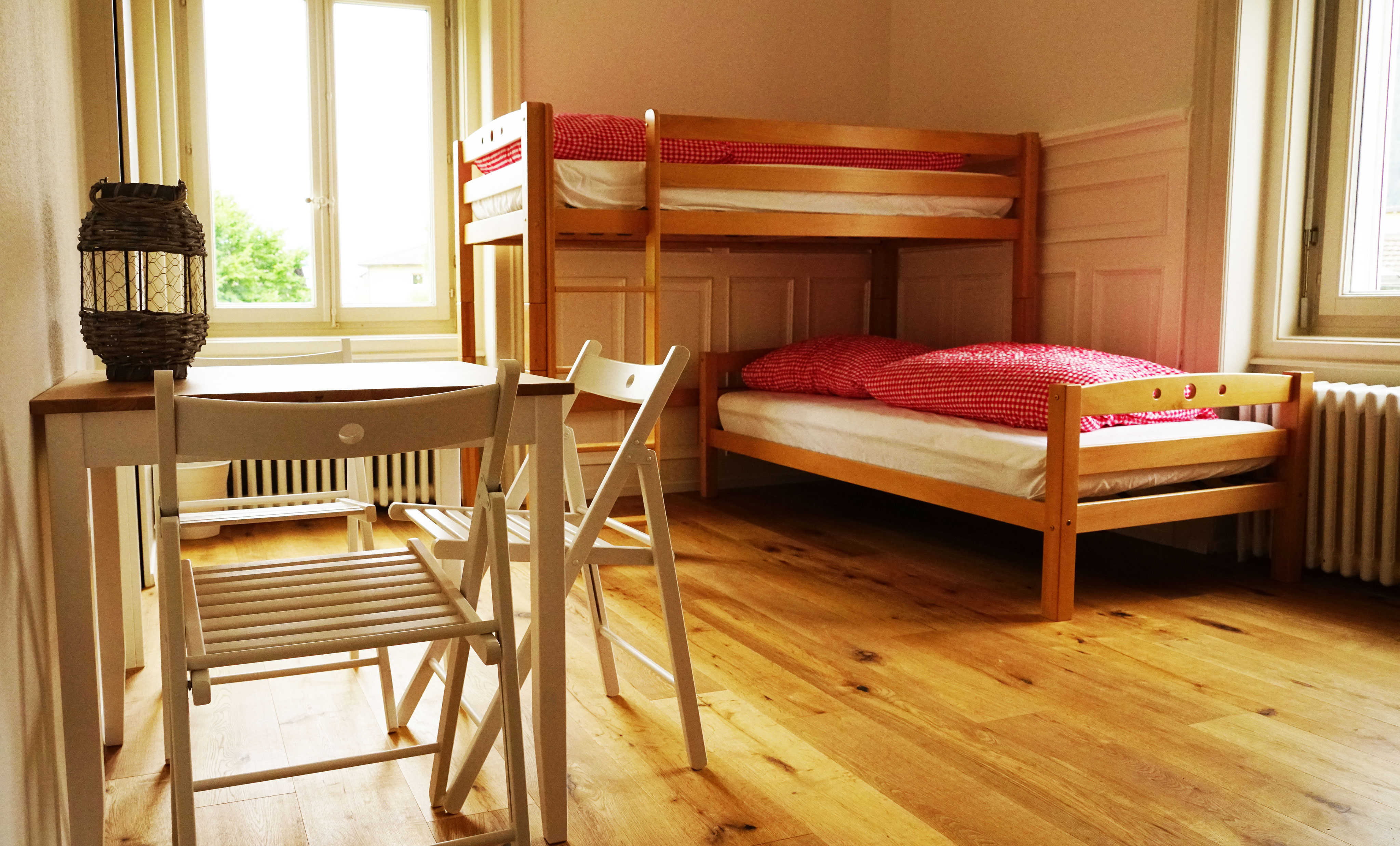 4 beds and enough space! Interlaken Adventure Hostel