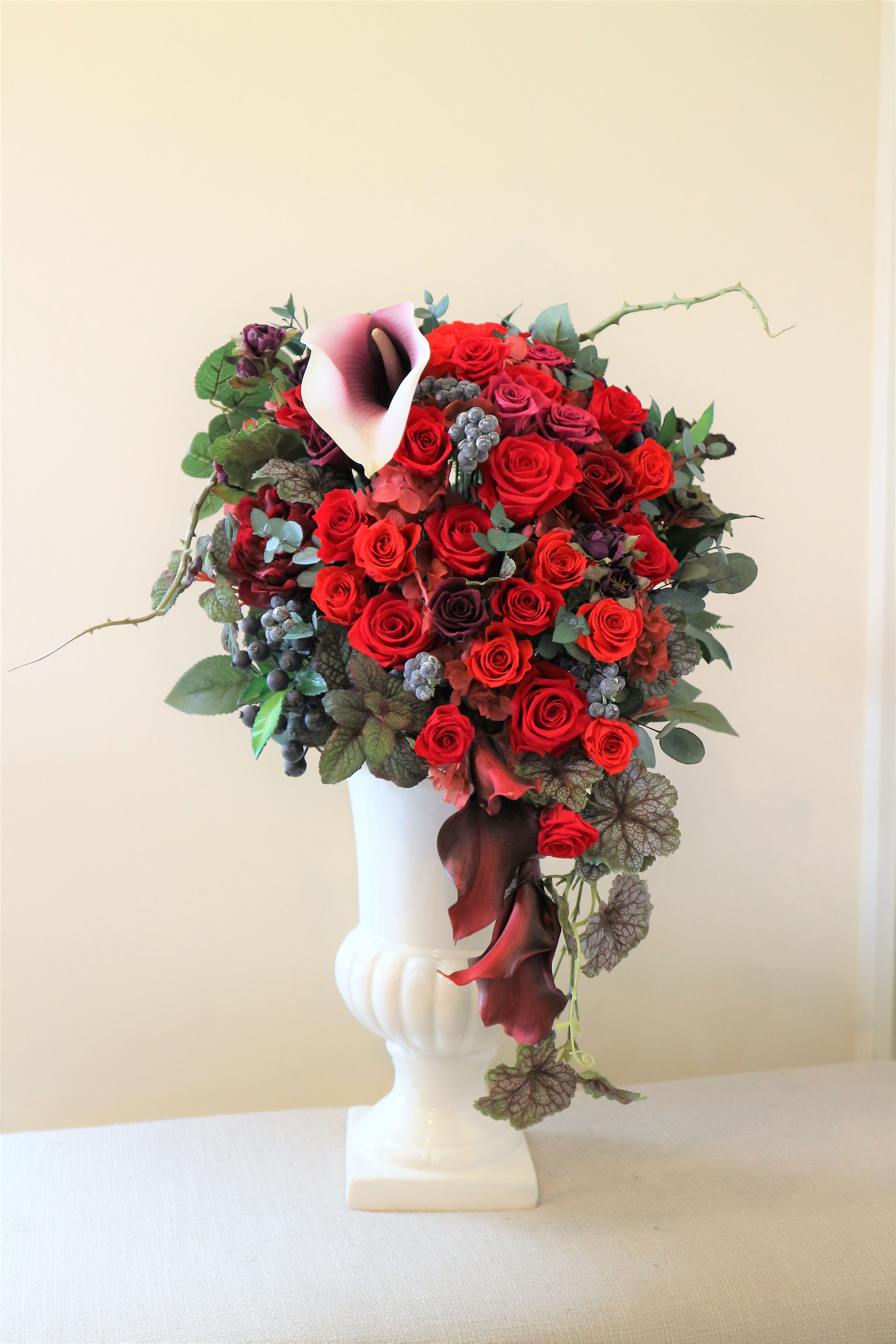 プリザーブドフラワー店舗ディスプレイ花アレンジオーダーメイド写真