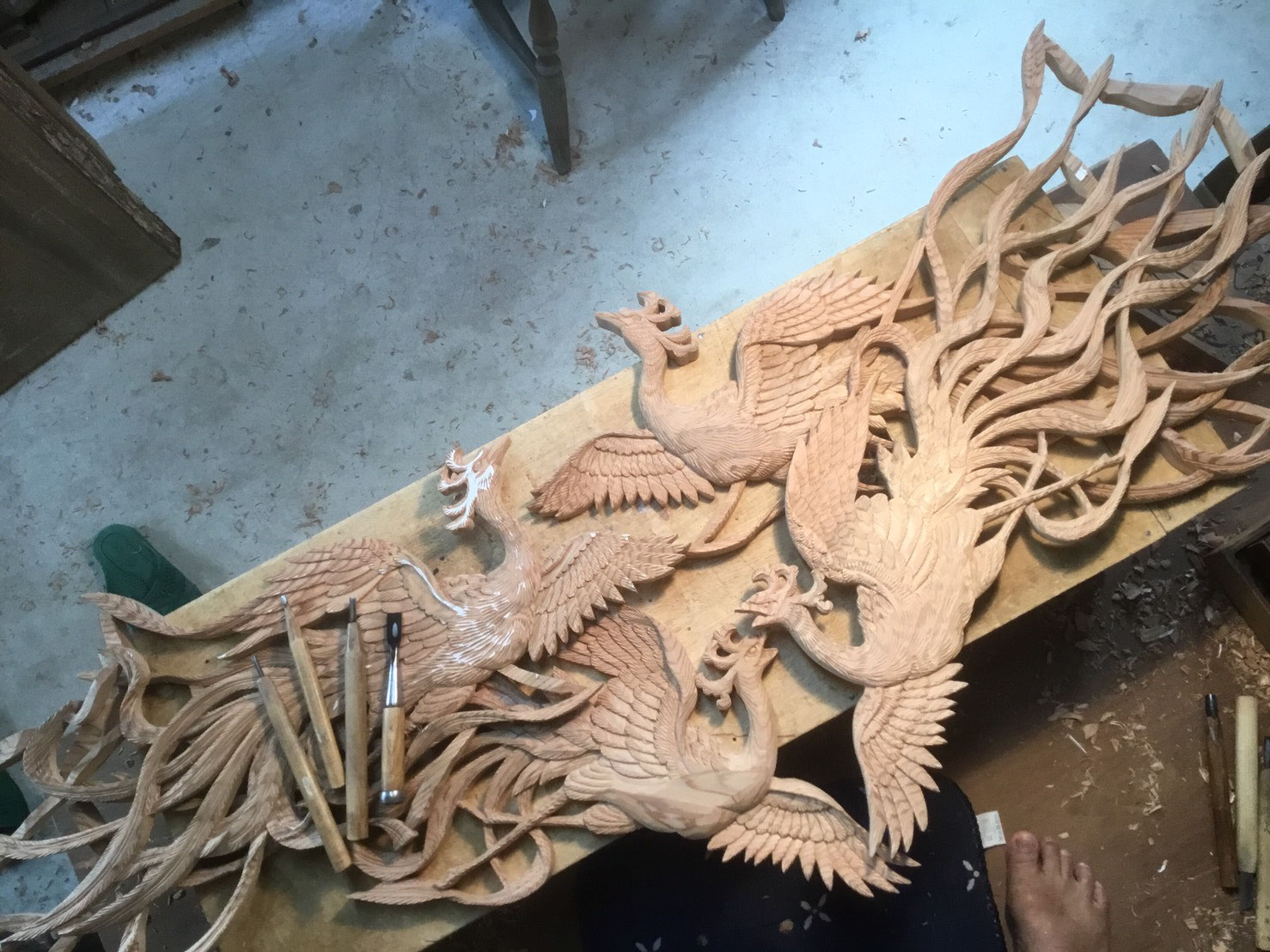 鳳凰　木彫り　彫刻 木彫「鳳凰」 | 木彫り彫刻制作 越前彫刻工房