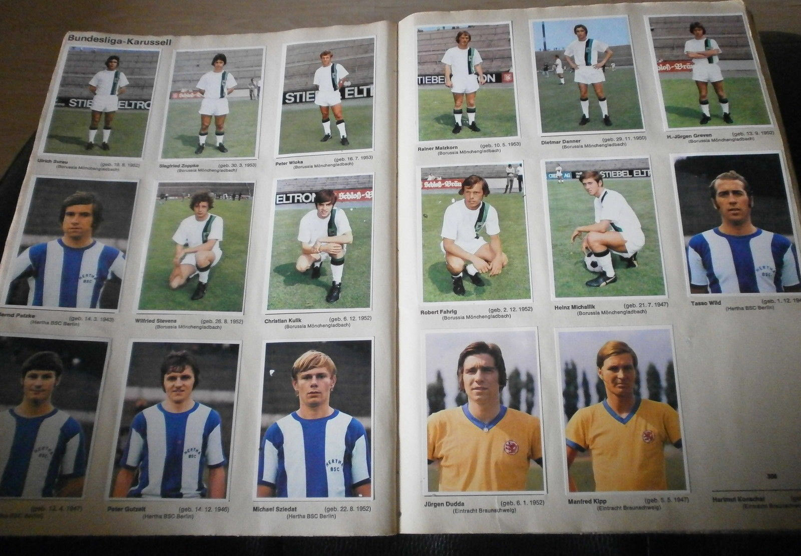 Borussia Mönchengladbach Mannschaftskarte 1973-74