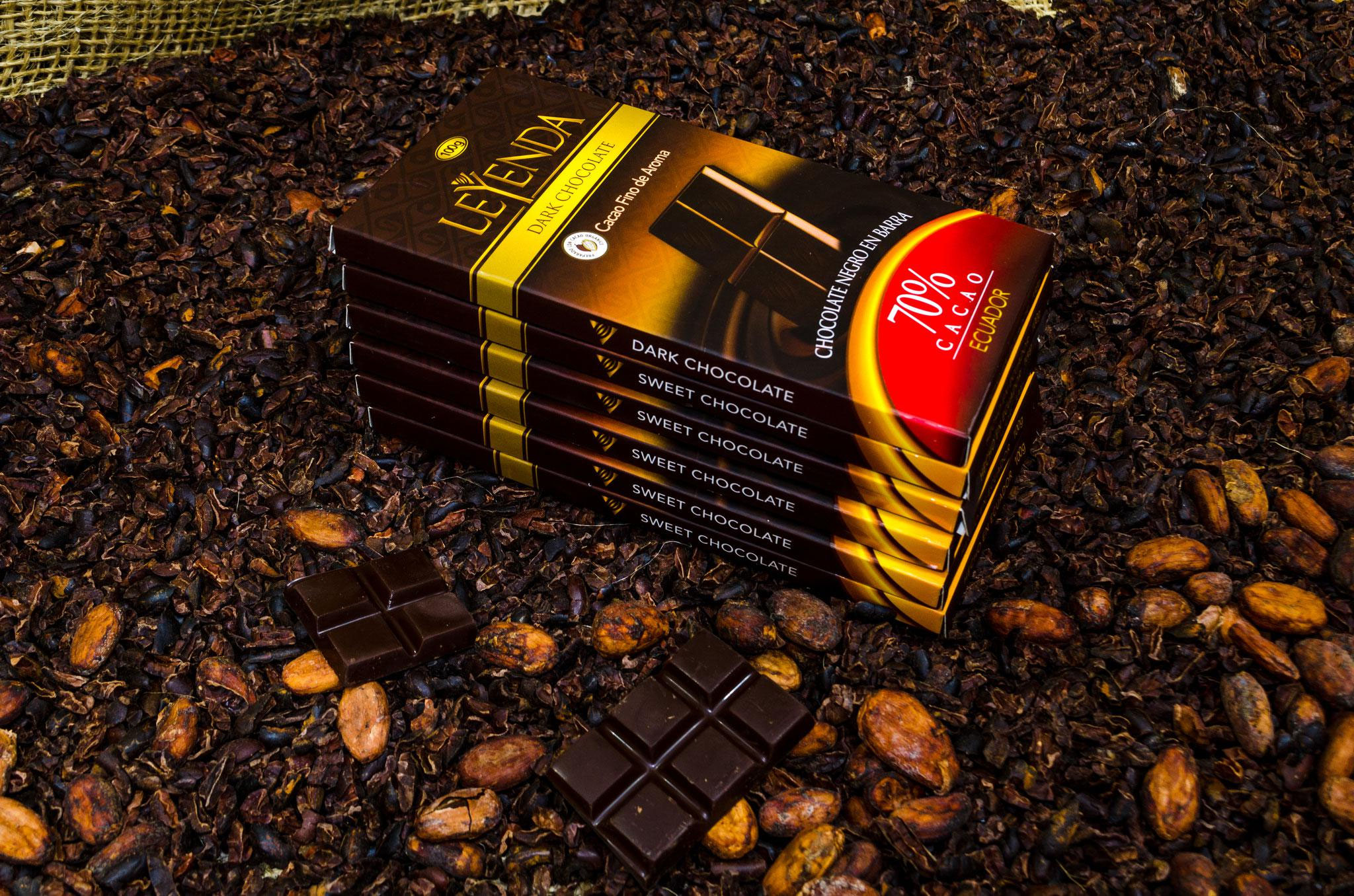 VISÍTANOS Chocolate Negro Fino de Aroma. Dark CHocolate Leyenda