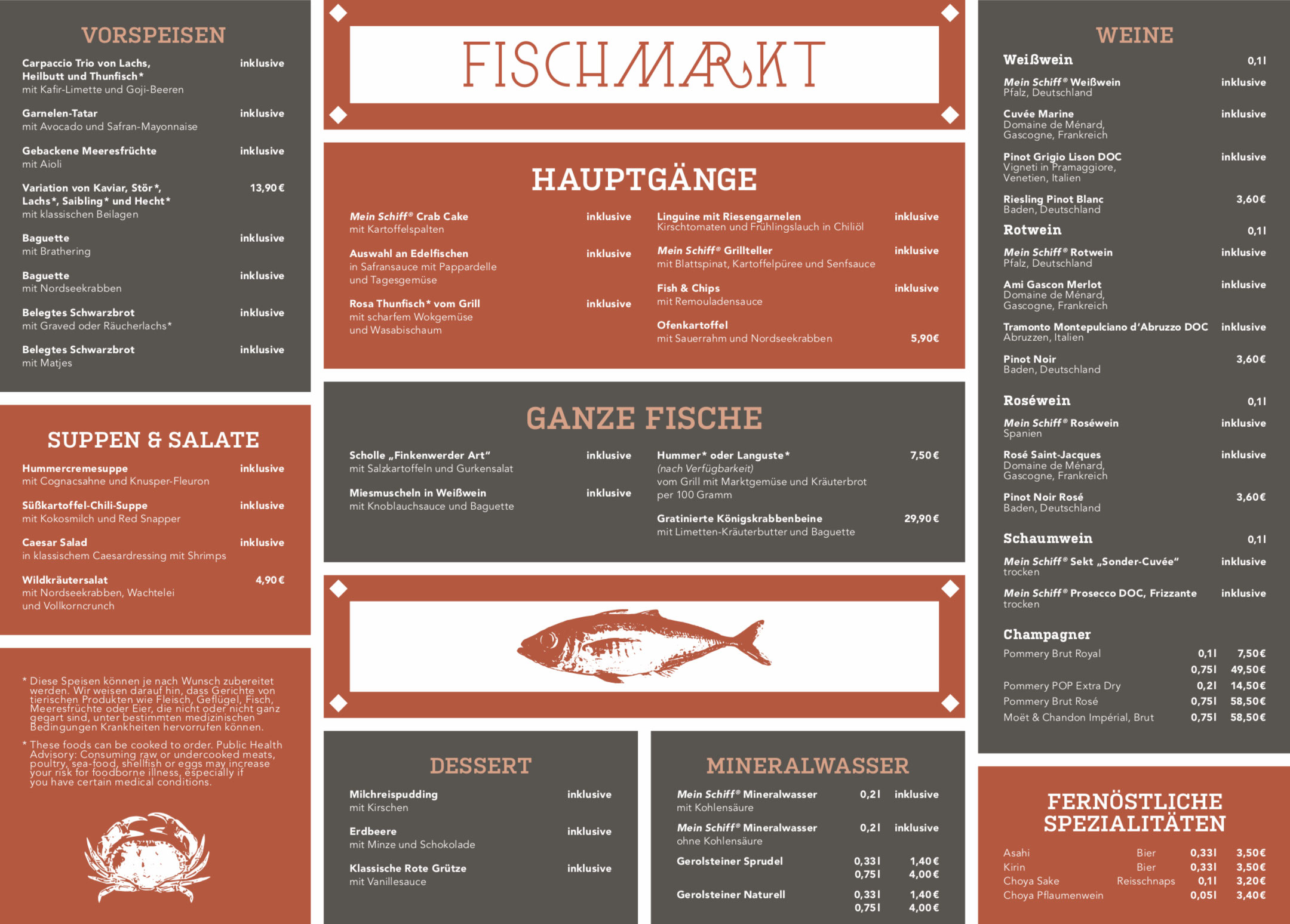 Mein Schiff 2 Restaurants Bistros Cruise Paper