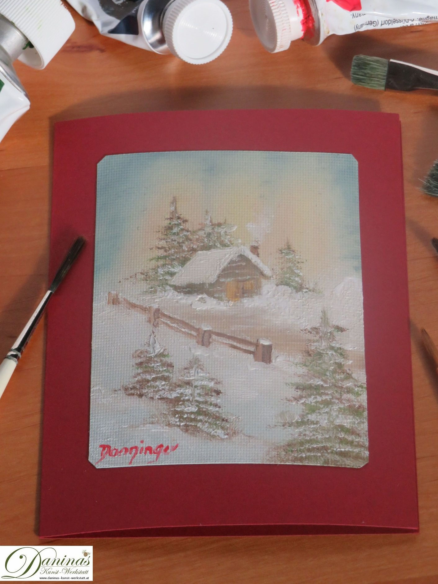 Außergewöhnliche Weihnachtskarten gemalt DaninasKunstWerkstatt