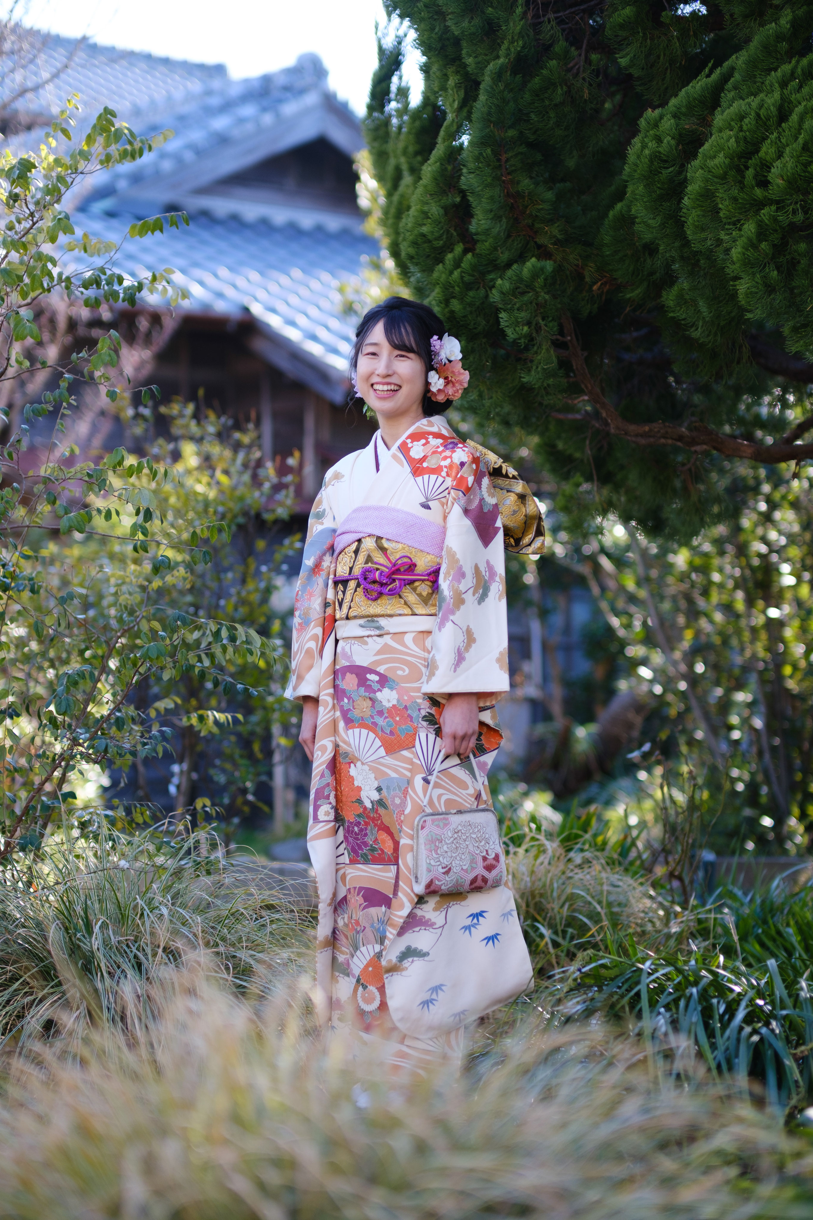 アンティーク振袖で記念撮影 ひじり×福井写真室（古民家スタジオ