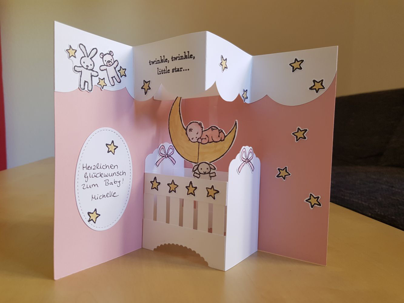 Pop-Up-Karte Moon Baby - crazystampss Webseite!