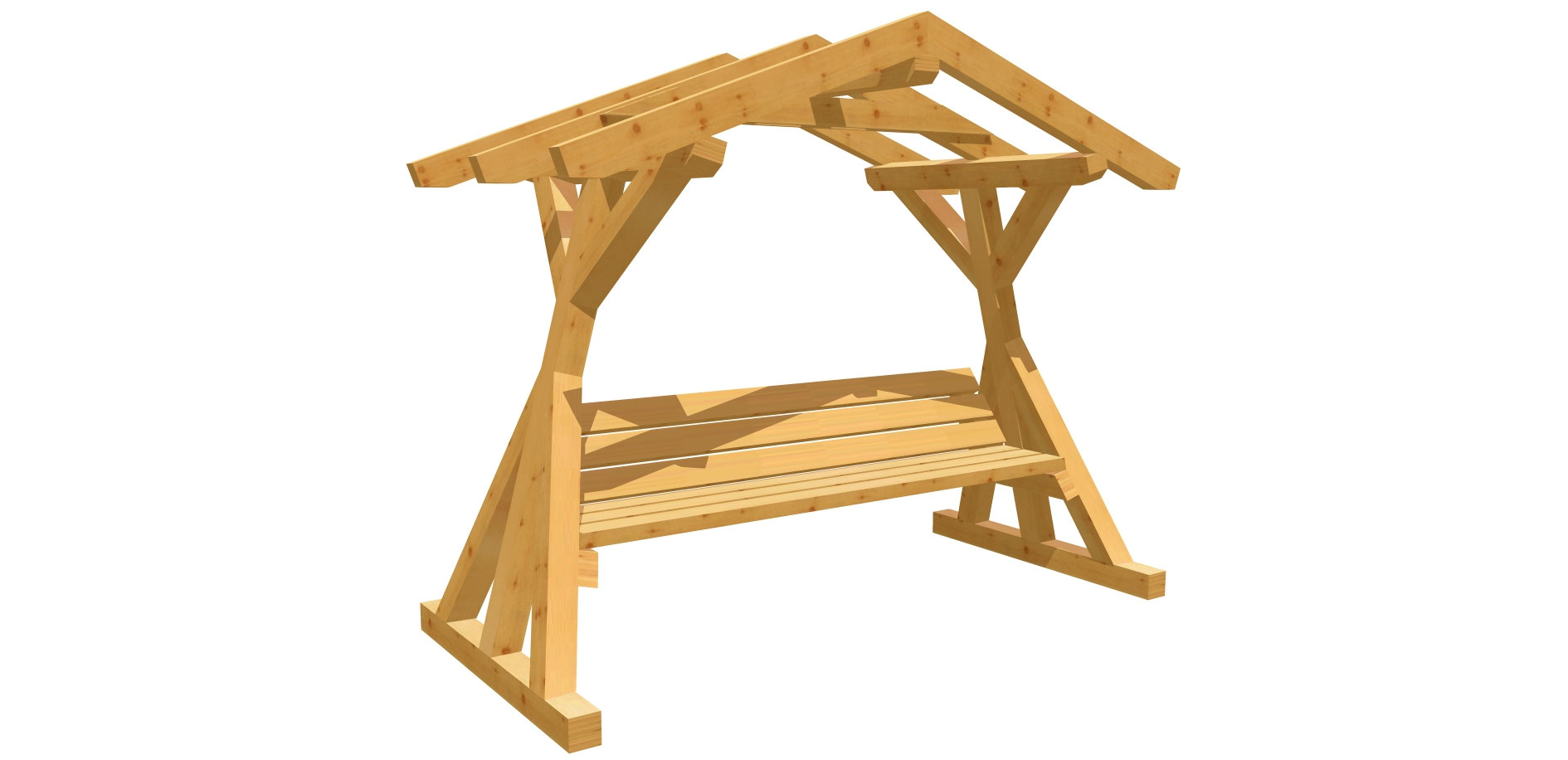 Holzbank mit Überdachung - holz-bauplan.de