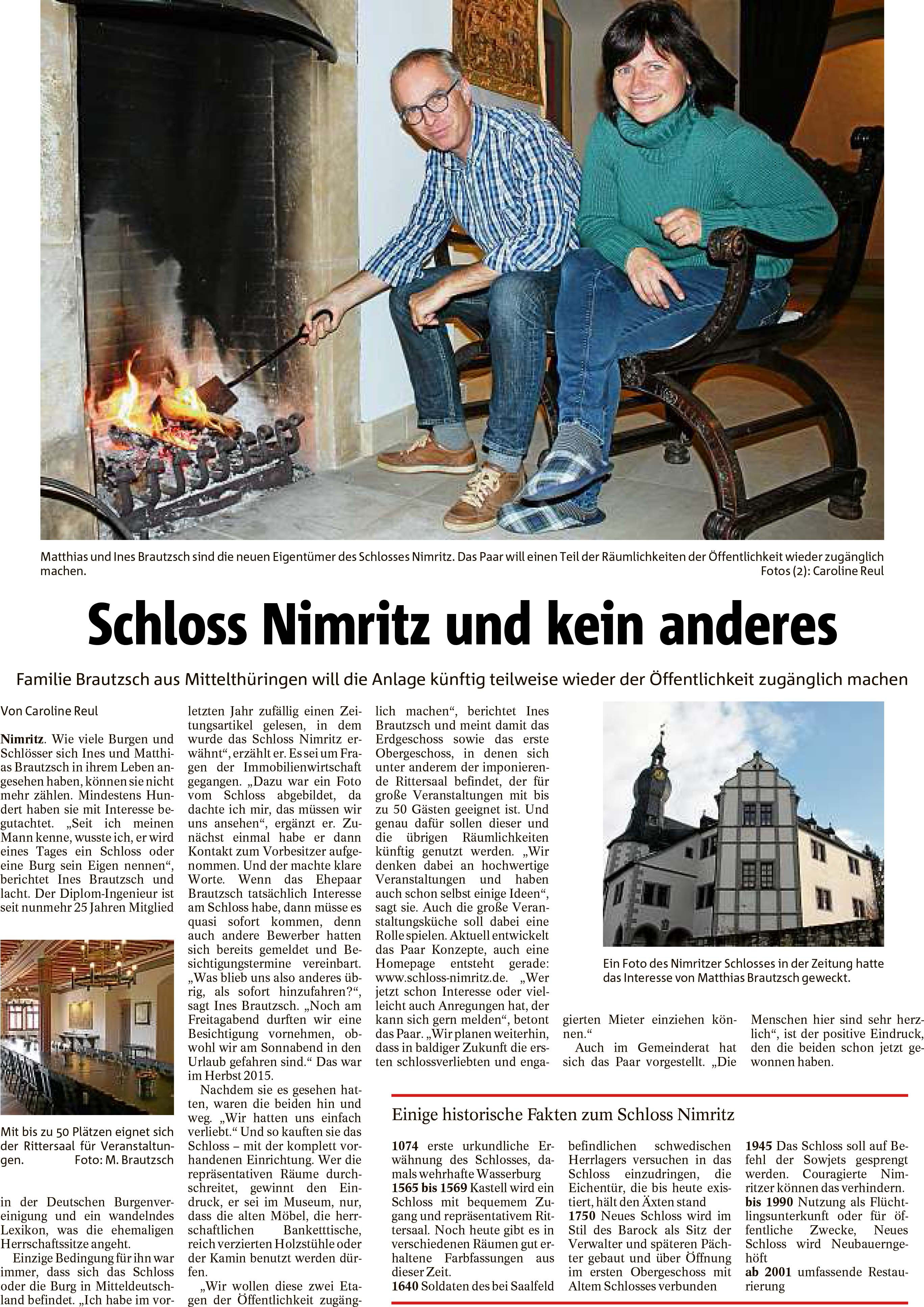 Pressemitteilungen Schloss Nimritz