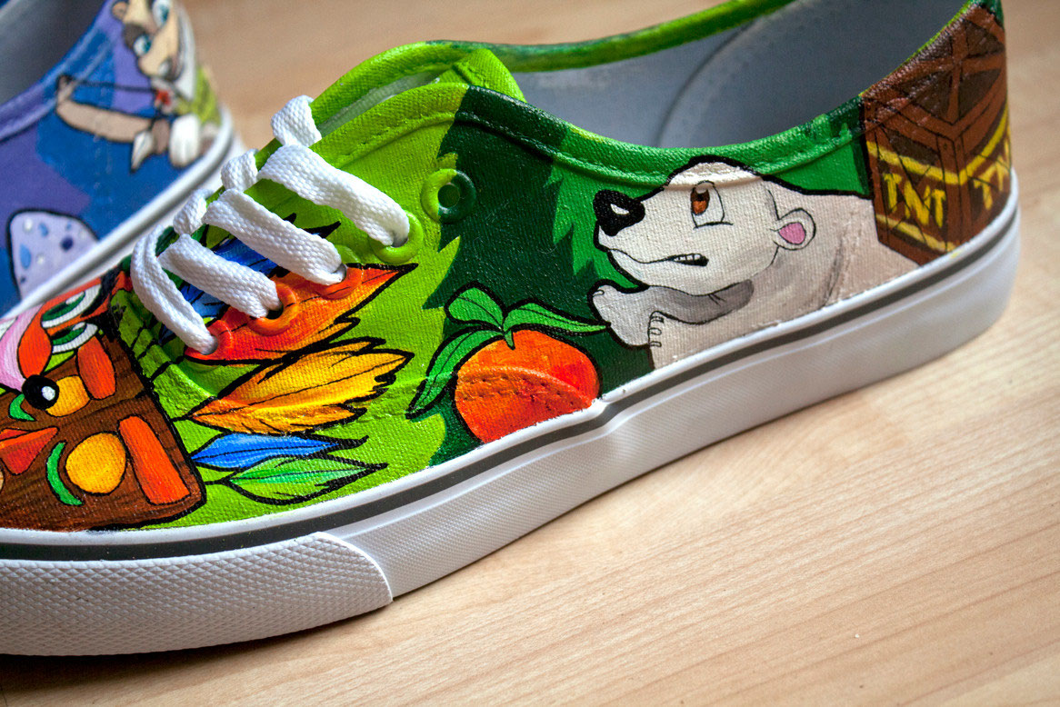 Spyro X Crash Bandicoot Shoes Art & Custom Design Spyro X Crash Bandicoot Shoes Art & Custom Design