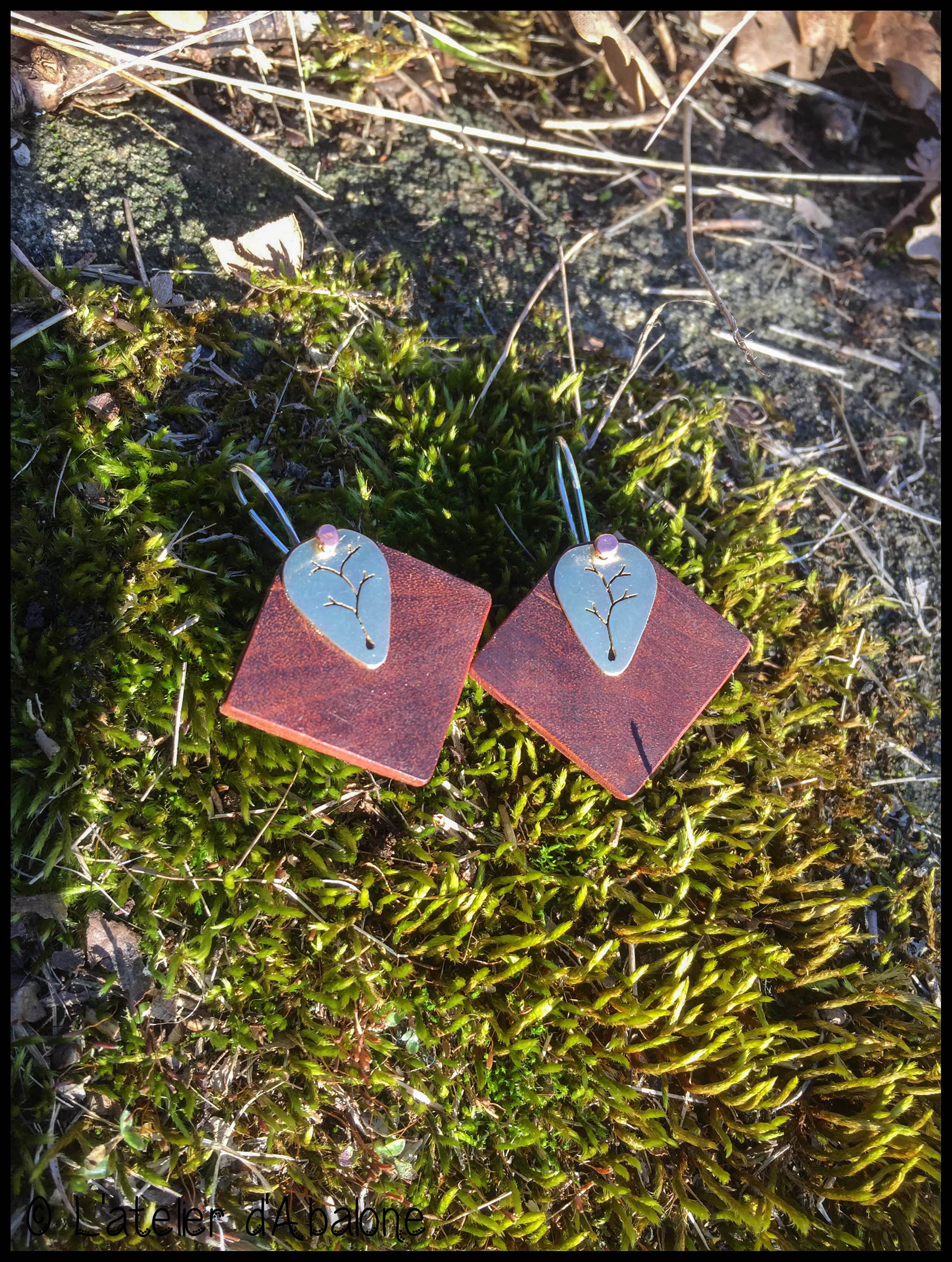 Boucles D'oreilles Pendantes En Argent 925 Avec Pierre Pawa/Abalone – Neuf Sous Blister