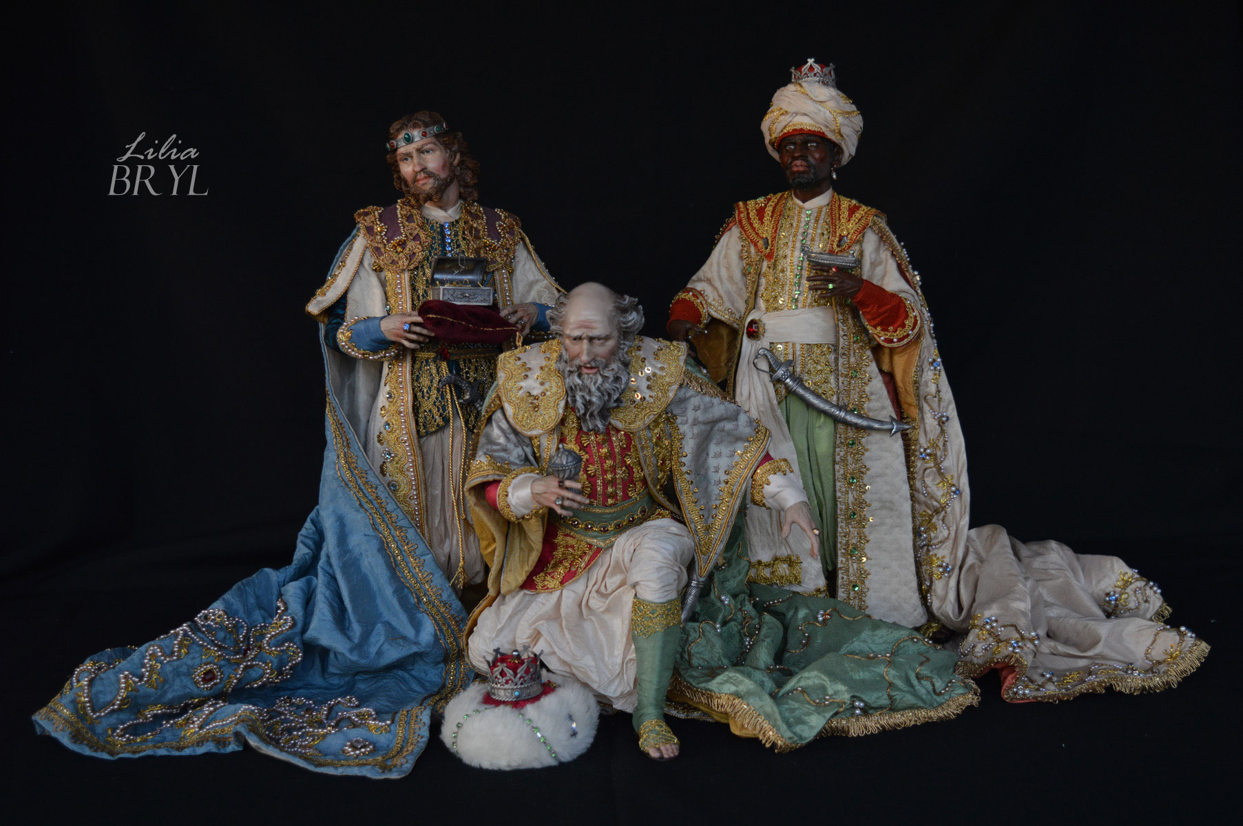 RE MAGI - Pastori napoletani stile '700 di Lilia Bryl