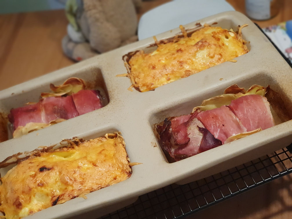 Schweinefilet im Schinkenmantel mit Kartoffelgratin ...